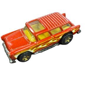 Hot Wheels 1955 Chevy Nomad C.1969 Mattel Orange With Flames Modern Reproduction